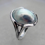 Schmuck-Michel Damen Ring oxidiertes Silber 925 Nautilus (1192) - Ringgröße 54