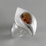 Schmuck-Michel Damen Ring Silber 925 mit Citrin Tropfen (1290) - Ringgröße 55