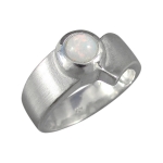 Schmuck-Michel Damen Ring rhodiniertes Silber 925 Opal - Ringgröße 56 (1310)