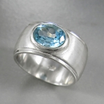 Schmuck-Michel Damen Ring Silber 925 Blautopas 1,3 Karat (1320) - Ringgröße 52