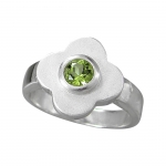 Schmuck-Michel Damen Ring Blume Silber 925 Peridot (1451) - Ringgröße 60
