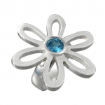 Schmuck-Michel Damen Ring Blume Silber 925 Blautopas 1,0 Karat (1460) - Ringgröße 57