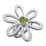 Schmuck-Michel Damen Ring Blume Silber 925 Peridot 1,0 Karat (1460) - Ringgröße 61