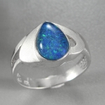 Schmuck-Michel Damen Ring Silber 925 Opal-Triplette 10x7 mm Tropfen (2390) Ringgröße 57