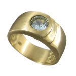 Schmuck-Michel Damen Ring Gold 585 Aquamarin 0,8 Karat - Ringgröße 57 (3040)