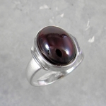 Schmuck-Michel Damen Ring Silber 925 mit großem Granat (3330) - Ringgröße 58