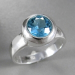 Schmuck-Michel Damen Ring Silber 925 Blautopas 2,5 Karat (3840) Ringgröße 58