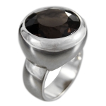 Schmuck-Michel Damen Ring Silber 925 Rauchquarz 20 Karat (R2) Ringgröße 60