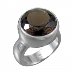 Schmuck-Michel Damen Ring Silber 925 Rauchquarz 6 Karat (R3) - Ringgröße 50